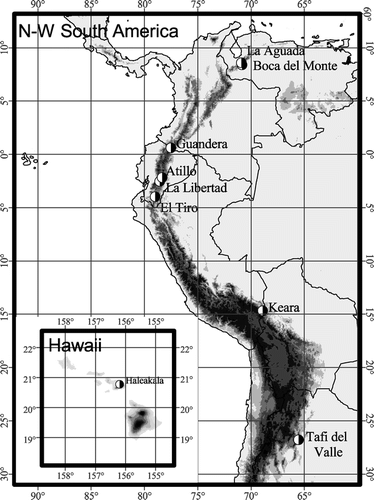 Figure 1 Map showing location of the study areas. Elevation data: GTOPO30, U.S. Geological Survey, 1996.