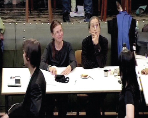 Figure 1. Pina Bausch watching her young dancers parade in a new production of Kontakthof (“Dancing Dreams”, (c) Real Fiction 2010).