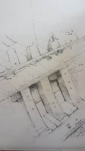 Figure 20. Underwater sketch of the lower hull structure showing the relationship of principle timbers and associated fastenings – not to scale (J. Adams).