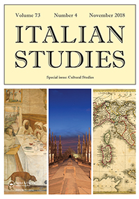 Cover image for Italian Studies, Volume 73, Issue 4, 2018