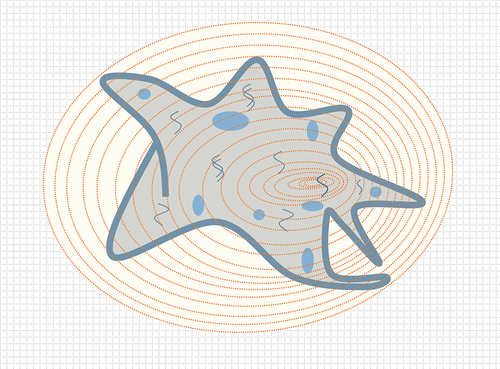 Figure 1c. Unicellular organism with bio-information field and vortex.