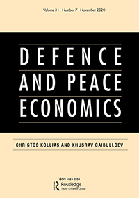 Cover image for Defence and Peace Economics, Volume 31, Issue 7, 2020