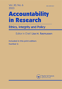 Cover image for Accountability in Research, Volume 30, Issue 6, 2023