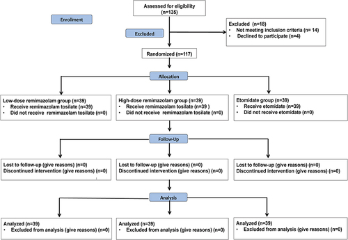 Figure 1 Consort flow diagram of the trial design.