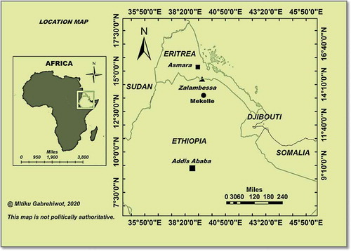 Figure 2. Location map. Mitiku Gabrehiwot