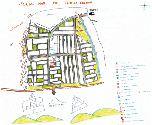 Figure 1. Social map of Indira Colony, Chandigarh.