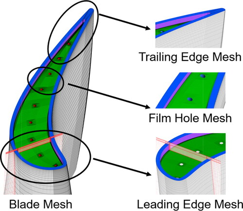 Figure 2. Overview of the structured mesh for the cavity tip.