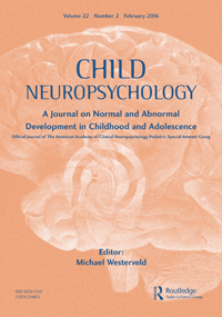 Cover image for Child Neuropsychology, Volume 22, Issue 2, 2016
