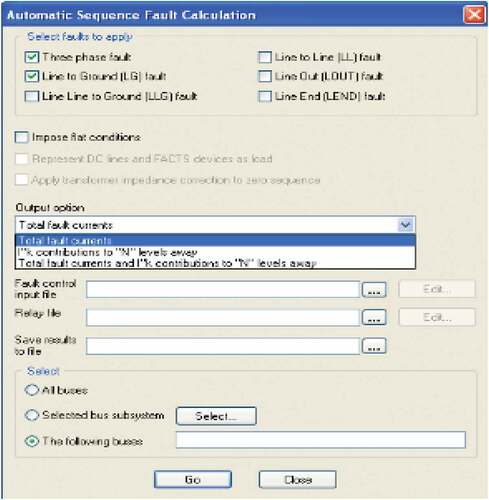 Figure 6. ASCC fault calculation screen in PSS/E