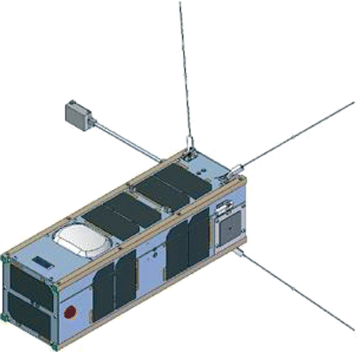 Figure 8 Illustration of the triple‐cube configuration of CanX‐2 (image credit: UTIAS/SFL).