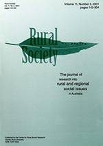 Cover image for Rural Society, Volume 11, Issue 3, 2001