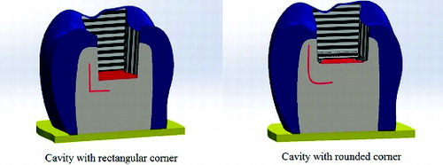 Figure 2. Cavities with rectangular and rounded corners.