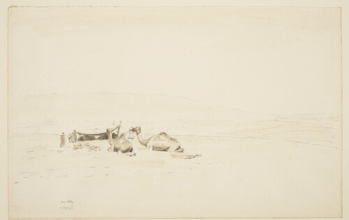Figure 12. James McBey, The Long Patrol: Noon, 11 July 1917, pen and ink with watercolour on paper, 325 × 507 mm. London, British Museum © Aberdeen City Council (James McBey) and The Trustees of the British Museum. All rights reserved.