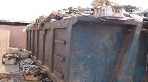 Figure 3 Overflowing central waste container. Source: Author’s fieldwork (2009).