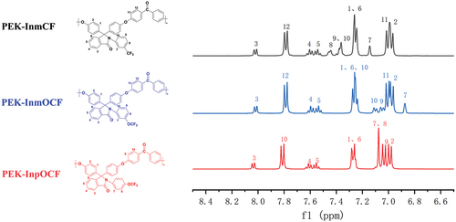 Figure 2. The 1H-NMR spectra of PEK-Ins.