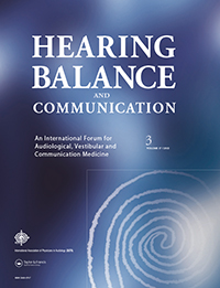 Cover image for Hearing, Balance and Communication, Volume 17, Issue 3, 2019