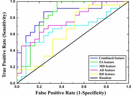 Figure 3 The ROC curves for classifiers constructed using different feature types.