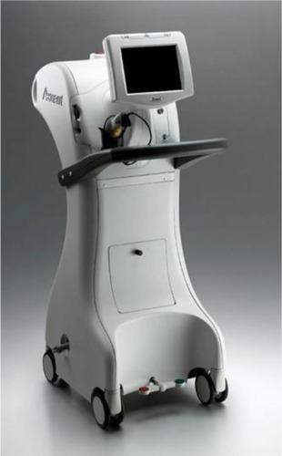 Figure 1 The Xoft® Axxent® electronic brachytherapy system (iCAD, Inc.) external trolley.