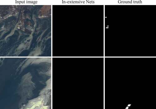 Figure 13. Some failure cases of the In-extensive Nets in the scenes where clouds and ice floes are mixed.