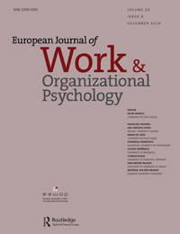 Cover image for European Journal of Work and Organizational Psychology, Volume 25, Issue 6, 2016