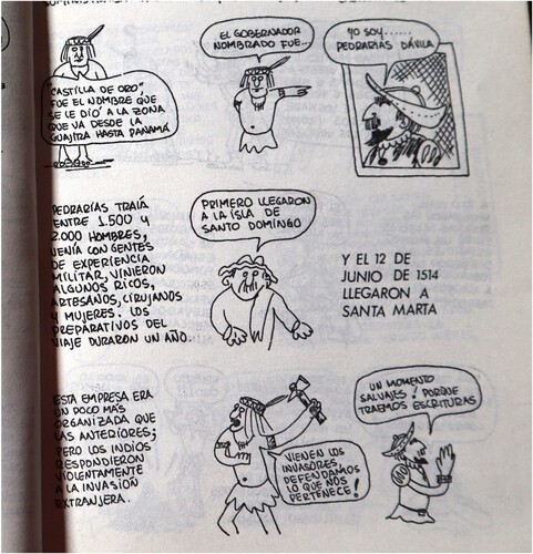 Figure 4. Page from La resistencia indígena al conquistador, 3rd edition, Bogotá, 1978.Footnote16(Source: Centro de Investigación y Educación Popular, Bogotá).