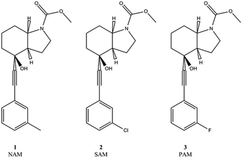 Figure 1. mGlur5 ligands used in the MD simulations.