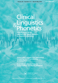 Cover image for Clinical Linguistics & Phonetics, Volume 30, Issue 3-5, 2016