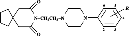 Figure 1 Structure of spiroethyl phenyl(substituted)piperazine derivatives.