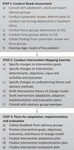 Figure 1. Modified intervention Mapping process