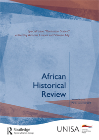 Cover image for African Historical Review, Volume 50, Issue 1-2, 2018