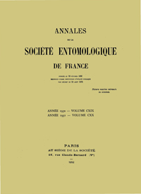 Cover image for Annales de la Société entomologique de France (N.S.), Volume 120, Issue 1, 1951