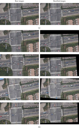 Figure 4. Examples of image rectification for rectifiable images (b) according to a reference image (a).