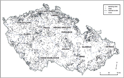 Figure 1. Location of samples contained in the lithogeochemical database.