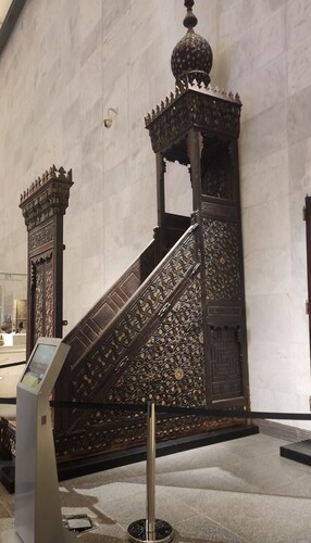 Figure 13. The museum model of the pulpit of Abu Bakr Mezher (early sixteenth century A.D.).