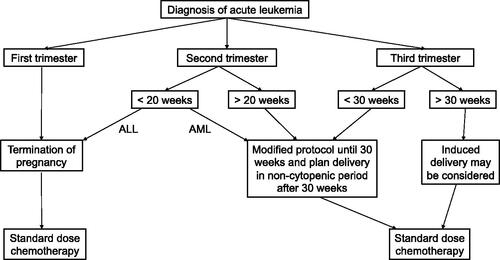 Figure 1. Proposed management of acute leukemia during pregnancy.
