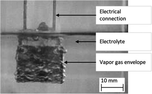 Figure 7. Vapour gas envelope formation during PEP process [Citation93].