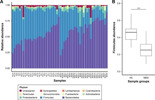 Figure 3 Taxa in phylum level of HC and MDD.