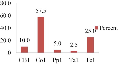 Figure 4. Crops used as a primary source of cash in Wolayta