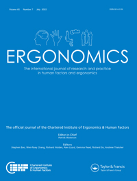 Cover image for Ergonomics, Volume 65, Issue 7, 2022