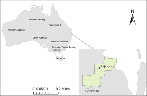 Figure 5. Study area for Queensland floods.