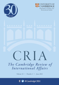 Cover image for Cambridge Review of International Affairs, Volume 34, Issue 3, 2021