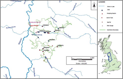 Fig. 1 Crewe urban drainage area.