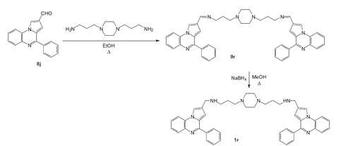Scheme 3. Synthesis of bispyrrolo[1,2-a]quinoxaline 1r.