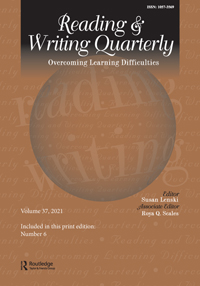 Cover image for Reading & Writing Quarterly, Volume 37, Issue 6, 2021