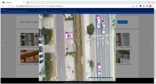 Figure 20. Detection of moving vehicle by the UAV based on automatic photography at a height of 60 m.