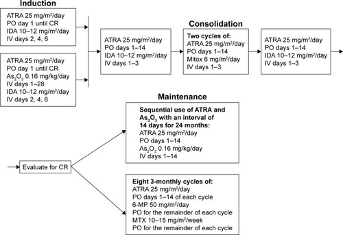 Figure 1 Treatment schedule of APL patients classified as low- to intermediate-risk category.