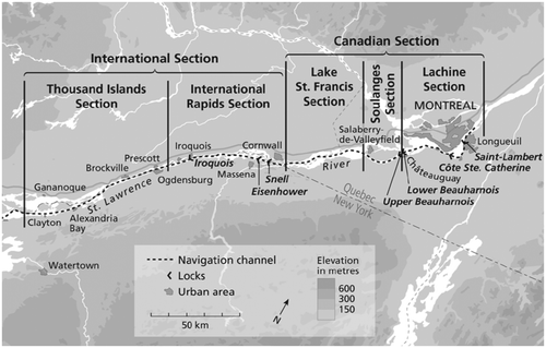 Figure 1. Lake Ontario and the Upper St. Lawrence River. Reprinted with permission of the Publisher from Negotiating a River by Daniel Macfarlane. Cartographer: Eric Leinberger (c) University of British Columbia Press 2014. All rights reserved by the Publisher.