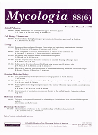 Cover image for Mycologia, Volume 88, Issue 6, 1996