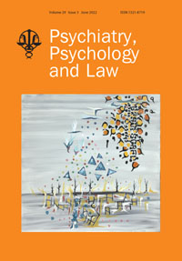 Cover image for Psychiatry, Psychology and Law, Volume 29, Issue 3, 2022