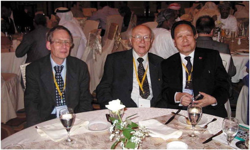 Figure 20. The author, Gottfried Konecny and Li Deren at Map Middle East in Dubai